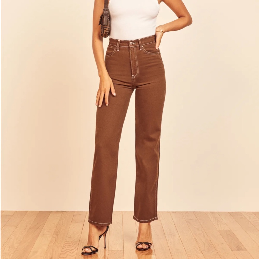 REFORMATION- Cowboy High Rise Straight Jeans